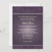 ピクシーディザインズ ドルチェ ダマスク / プラム+シルバーリーグレー 招待状 (裏面)