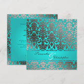 ピクシーディザインズ フローラ ダマスク ウェディング 招待状 (正面/裏面)