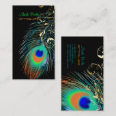 ピクシーデザインのピーコック＋フィリグリーの渦巻き / DIY 背景 名刺 (正面/裏面)