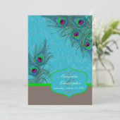 ピクシーデザインの孔雀のチャーム 招待状 (スタンド正面)