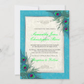 ピクシーデザインの孔雀のチャーム 招待状 (裏面)