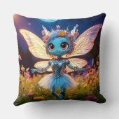 ピクシーロボットバレリーナ踊りインザワイルドフラワーズ クッション (裏面)