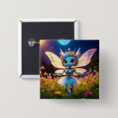 ピクシーロボットバレリーナ踊りインザワイルドフラワーズ 缶バッジ (正面&裏面)