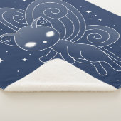 ピクシー猫 – 妖精の翼の子猫オン・ブルー シェルパブランケット (3/4)