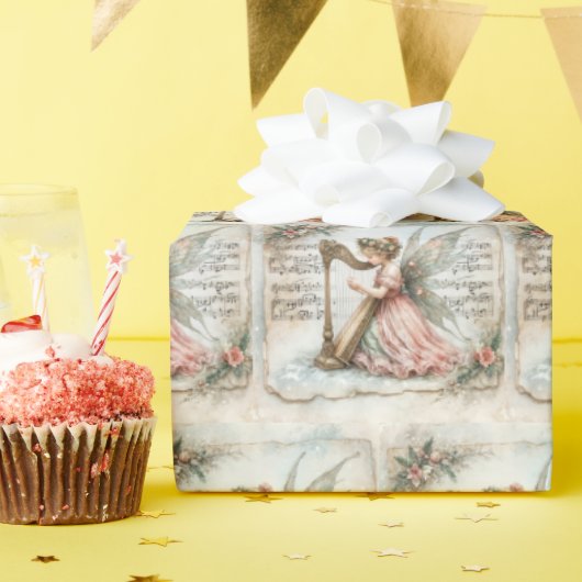 ピクシー遊・フェアリーのハープ ラッピングペーパー (誕生日パーティー)