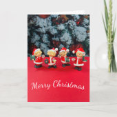 ピクシー魔法クリスマスノールミッドセンチュリー小妖精や小人カード カード (正面)