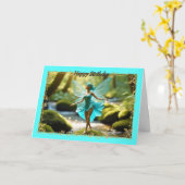 ピクシー・ドリームズ・ヤング・ガールの誕生日・カード カード (黄色い花)