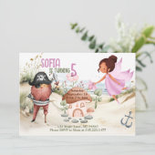 ピクシー&パイレーツをテーマにしたパーティの招待状 招待状 (スタンド正面)