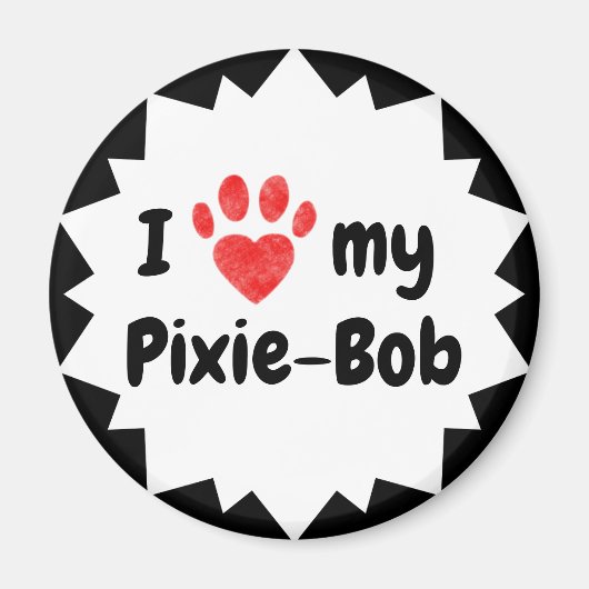 ピクシー・ボブ猫が大好き マグネット (正面)