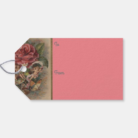 ピクシー、天使、蝶と花ギフトラベル ギフトタグ (裏面横)