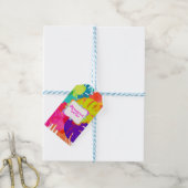 ピクスデジンズバリカイ，熱帯フローラ+葉 ギフトタグ (より糸付き)