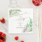 ピクスデジン水の色のパームの葉 スタンダードランチョンナプキン (インサイチュ)