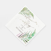ピクスデジン水の色のパームの葉 スタンダードランチョンナプキン (角)
