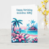 ピクセかわいらしルアートグランマーズ誕生日 カード (黄色い花)