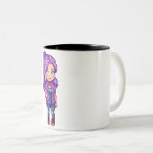 ピクセラートパープルヘアガール ツートーンマグカップ (正面右)