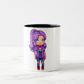 ピクセラートパープルヘアガール ツートーンマグカップ (中央)