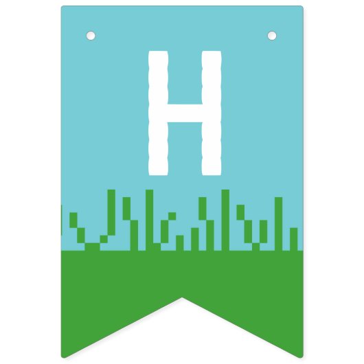 ピクセルきのこの誕生日の旗布の旗 バンティングフラッグ (第2の旗)