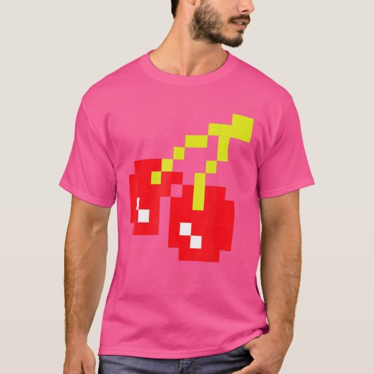 ピクセルさくらんぼ80sビデオゲームハロウィーン衣装Ea Tシャツ (正面)