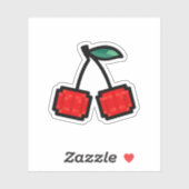 ピクセルさくらんぼ シール (シート)