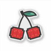 ピクセルさくらんぼ シール (正面)