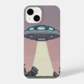 ピクセルされたufo iPhoneケース (裏面)