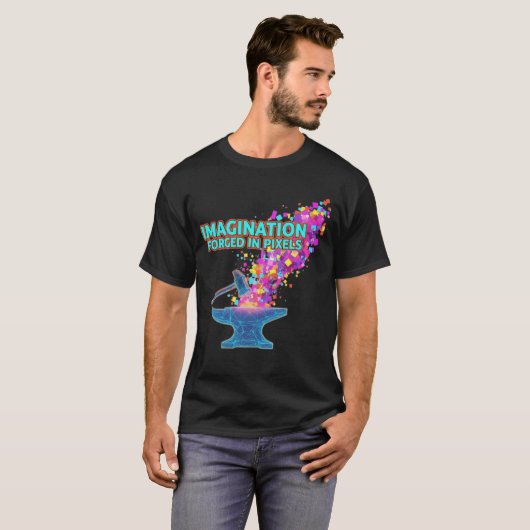 ピクセルで鍛えられた想像力 Tシャツ (正面フル)