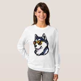 ピクセルのシベリアのハスキー Tシャツ