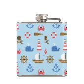 ピクセルのシーアートパターン フラスク (裏面)