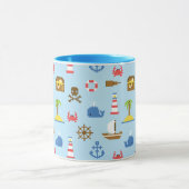 ピクセルのシーアートパターン マグカップ (中央)