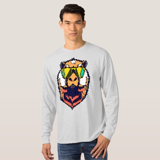 ピクセルの寒さ:キャピクールバラ Tシャツ (正面フル)