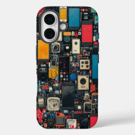 ピクセルの干渉ユニークArt Phoneケース iPhone 16ケース