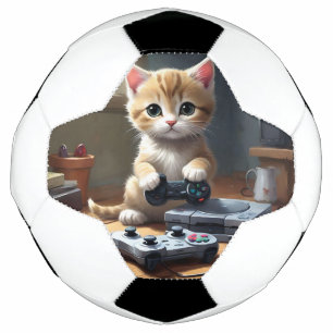 ピクセルの手:ゲーマーの子猫のアクション" サッカーボール