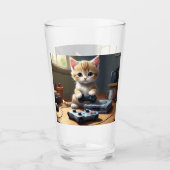 ピクセルの手：ゲーマーの子猫のアクション" タンブラーグラス (正面)