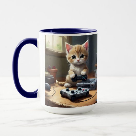 ピクセルの手:ゲーマーの子猫のアクション" マグカップ (左)