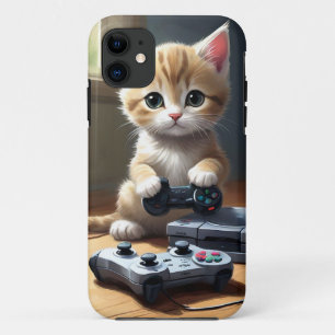 ピクセルの手:ゲーマーの子猫のアクション" iPhone 11 ケース