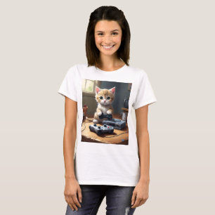 ピクセルの手:ゲーマーの子猫のアクション" Tシャツ