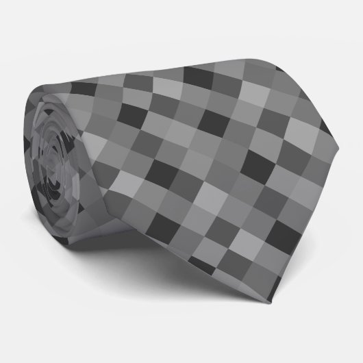 ピクセルの正方形と黒いピクセルのネックタイ ネクタイ (ロール)