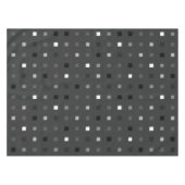 ピクセルよくはしゃぐチェックの黒いグレーのパターン テーブルクロス (正面(横))