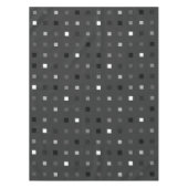 ピクセルよくはしゃぐチェックの黒いグレーのパターン テーブルクロス (正面)