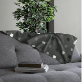 ピクセルよくはしゃぐチェックの黒いグレーのパターン フリースブランケット