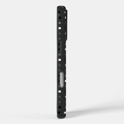 ピクセルよくはしゃぐチェックの黒いグレーのパターン Case-Mate iPhoneケース (裏面 / 右)