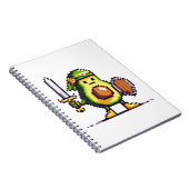 ピクセルアボカドウォリアー – 8ビットレトロゲームキャラクター ノートブック (右側)