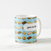 ピクセルアートおいしいクッキービスケットパターン コーヒーマグカップ (正面右)