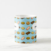 ピクセルアートおいしいクッキービスケットパターン コーヒーマグカップ (中央)