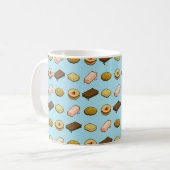 ピクセルアートおいしいビスケットクッキー選択パターン コーヒーマグカップ (正面左)