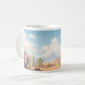 ピクセルアートで砂漠をミニマルにする コーヒーマグカップ (正面左)