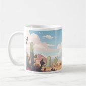 ピクセルアートで砂漠をミニマルにする コーヒーマグカップ (左)