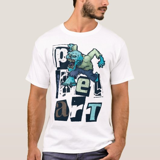 ピクセルアートとモンスター Tシャツ (正面)