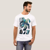 ピクセルアートとモンスター Tシャツ (正面フル)