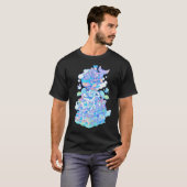 ピクセルアートのサメ Tシャツ (正面フル)